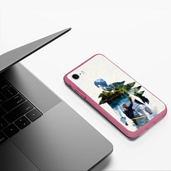 Чехол iPhone 7/8 матовый Uncharted На картах не значится, цвет: 3D-малиновый — фото 2