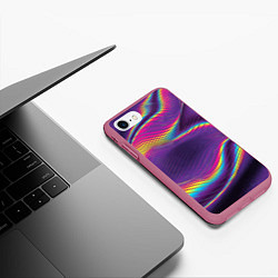 Чехол iPhone 7/8 матовый Neon fashion pattern Wave, цвет: 3D-малиновый — фото 2