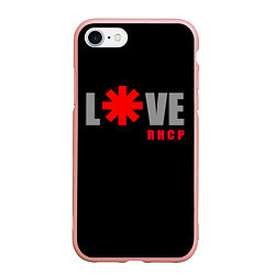 Чехол iPhone 7/8 матовый Love RHCP Red Hot Chili Peppers, цвет: 3D-светло-розовый