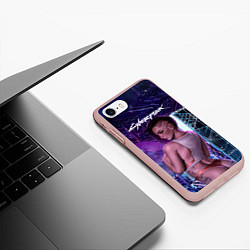 Чехол iPhone 7/8 матовый Sexy Vi Cyberpunk2077, цвет: 3D-светло-розовый — фото 2