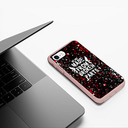 Чехол iPhone 7/8 матовый HOLLYWOOD UNDEAD брызги красок, цвет: 3D-светло-розовый — фото 2