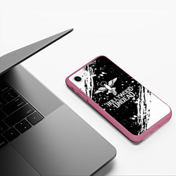 Чехол iPhone 7/8 матовый Hollywood undead, цвет: 3D-малиновый — фото 2