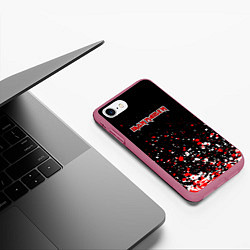 Чехол iPhone 7/8 матовый Iron maiden, цвет: 3D-малиновый — фото 2