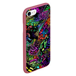 Чехол iPhone 7/8 матовый Абстрактный узор Vanguard Fashion Неон, цвет: 3D-малиновый — фото 2