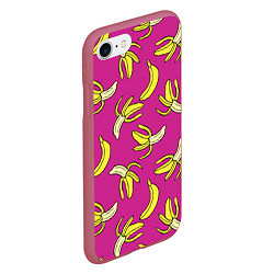 Чехол iPhone 7/8 матовый Banana pattern Summer Color, цвет: 3D-малиновый — фото 2