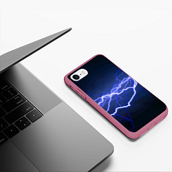 Чехол iPhone 7/8 матовый Lightning Fashion 2025 Neon, цвет: 3D-малиновый — фото 2