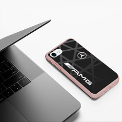 Чехол iPhone 7/8 матовый MERCEDES - BENZ МЕРСЕДЕС, цвет: 3D-светло-розовый — фото 2
