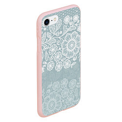 Чехол iPhone 7/8 матовый Свадебное кружево, цвет: 3D-светло-розовый — фото 2