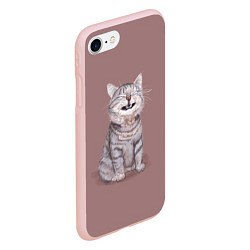 Чехол iPhone 7/8 матовый Недовольный котик Disgruntled cat, цвет: 3D-светло-розовый — фото 2