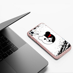 Чехол iPhone 7/8 матовый Monokuma монокума, цвет: 3D-светло-розовый — фото 2