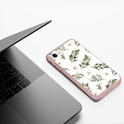 Чехол iPhone 7/8 матовый Цветы Цитрусовых, цвет: 3D-светло-розовый — фото 2