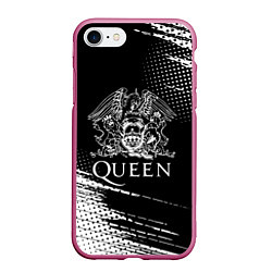 Чехол iPhone 7/8 матовый Queen герб квин, цвет: 3D-малиновый