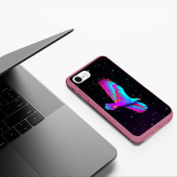 Чехол iPhone 7/8 матовый Eagle Space Neon, цвет: 3D-малиновый — фото 2