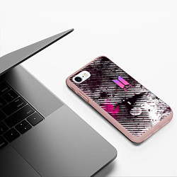 Чехол iPhone 7/8 матовый BTS КРАСКА, цвет: 3D-светло-розовый — фото 2
