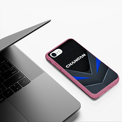 Чехол iPhone 7/8 матовый CHANGAN - TECHNOLOGY ARMOR, цвет: 3D-малиновый — фото 2
