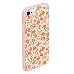 Чехол iPhone 7/8 матовый Оранжевый вьюнок, цвет: 3D-светло-розовый — фото 2