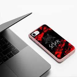 Чехол iPhone 7/8 матовый Slayer - Reign in Blood, цвет: 3D-светло-розовый — фото 2