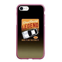 Чехол iPhone 7/8 матовый Legend Car, цвет: 3D-малиновый