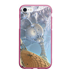 Чехол iPhone 7/8 матовый КОСМИЧЕСКИЙ ФРАКТАЛЬНЫЙ ПЕЙЗАЖ, цвет: 3D-малиновый