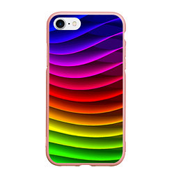 Чехол iPhone 7/8 матовый Color line neon pattern Abstraction Summer 2023, цвет: 3D-светло-розовый