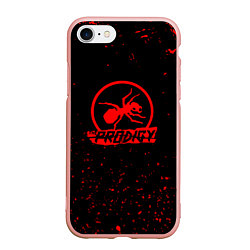 Чехол iPhone 7/8 матовый The prodigy красные бразги, цвет: 3D-светло-розовый