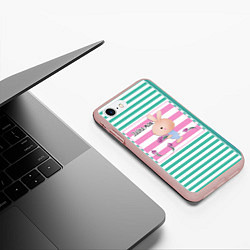 Чехол iPhone 7/8 матовый Веселый рисунок -Зайка моя, цвет: 3D-светло-розовый — фото 2