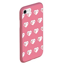 Чехол iPhone 7/8 матовый Орнамент сердце кот, цвет: 3D-малиновый — фото 2