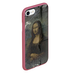 Чехол iPhone 7/8 матовый Мона Лиза - Джоконда Post Art, цвет: 3D-малиновый — фото 2