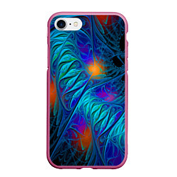 Чехол iPhone 7/8 матовый Neon pattern Неоновый паттерн, цвет: 3D-малиновый