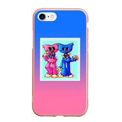 Чехол iPhone 7/8 матовый Хагги Вагги и Кисси Мисси, цвет: 3D-светло-розовый