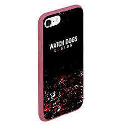 Чехол iPhone 7/8 матовый Watch Dogs 2 Брызги красок, цвет: 3D-малиновый — фото 2