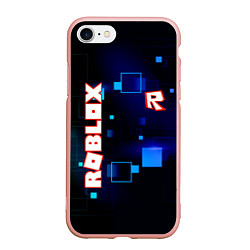 Чехол iPhone 7/8 матовый ROBLOX неоновые кубики, цвет: 3D-светло-розовый