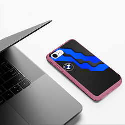 Чехол iPhone 7/8 матовый BMW - ТЕХНО БРОНЯ, цвет: 3D-малиновый — фото 2