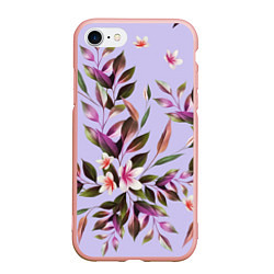 Чехол iPhone 7/8 матовый Цветы Вересковый Сад, цвет: 3D-светло-розовый