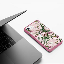 Чехол iPhone 7/8 матовый Цветы Букет Из Протей, цвет: 3D-малиновый — фото 2