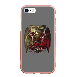 Чехол iPhone 7/8 матовый Blood Angels symbol, цвет: 3D-светло-розовый