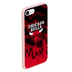 Чехол iPhone 7/8 матовый CHICAGO BULLS ЧИКАГО БУЛЛС МОЛНИИ, цвет: 3D-светло-розовый — фото 2