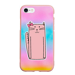 Чехол iPhone 7/8 матовый Розовая кошечка, цвет: 3D-светло-розовый