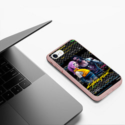 Чехол iPhone 7/8 матовый Johnny и Vi Girl, цвет: 3D-светло-розовый — фото 2