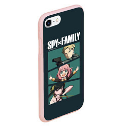 Чехол iPhone 7/8 матовый SPY X FAMILY СЕМЬЯ ШПИОНА ЛОЙД, АНЯ, ЙОР, цвет: 3D-светло-розовый — фото 2