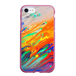 Чехол iPhone 7/8 матовый Буйство красок Лето Riot of colors Summer, цвет: 3D-малиновый