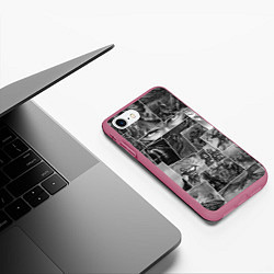 Чехол iPhone 7/8 матовый Тёмные души комикс, цвет: 3D-малиновый — фото 2