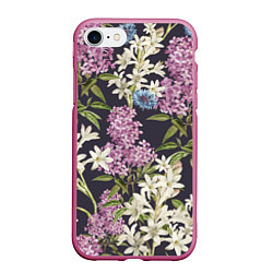 Чехол iPhone 7/8 матовый Цветы Розово-Сиреневые