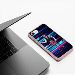 Чехол iPhone 7/8 матовый Johnny Джонни Cyberpunk, цвет: 3D-светло-розовый — фото 2