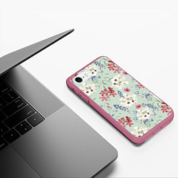 Чехол iPhone 7/8 матовый Цветы Зефирантес и Магнолии, цвет: 3D-малиновый — фото 2
