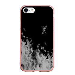 Чехол iPhone 7/8 матовый Liverpool Серое пламя, цвет: 3D-светло-розовый