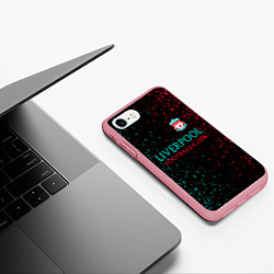 Чехол iPhone 7/8 матовый Ливерпуль брызги красок, цвет: 3D-баблгам — фото 2