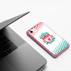 Чехол iPhone 7/8 матовый Liverpool соты, цвет: 3D-малиновый — фото 2