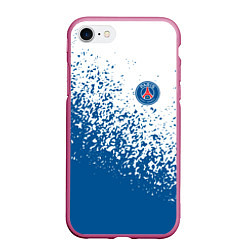 Чехол iPhone 7/8 матовый Psg синие брызги, цвет: 3D-малиновый