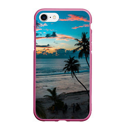 Чехол iPhone 7/8 матовый Вечерний остров, цвет: 3D-малиновый